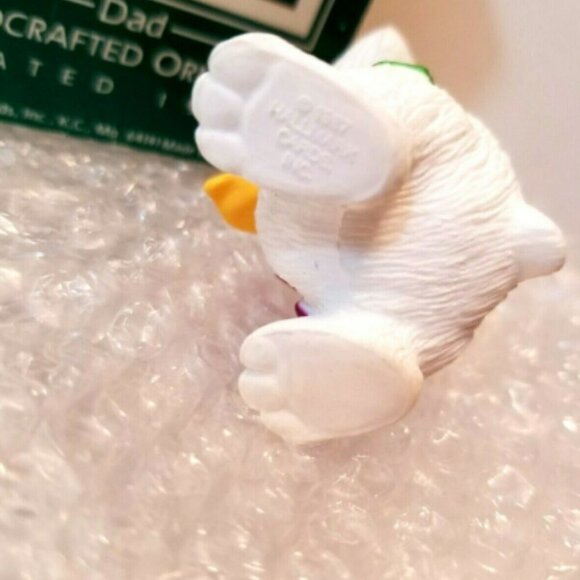 Vintage Hallmark 1987 Dad Handcrafted Ornament Polar Bear Original box Christmas - Picture 4 of 7